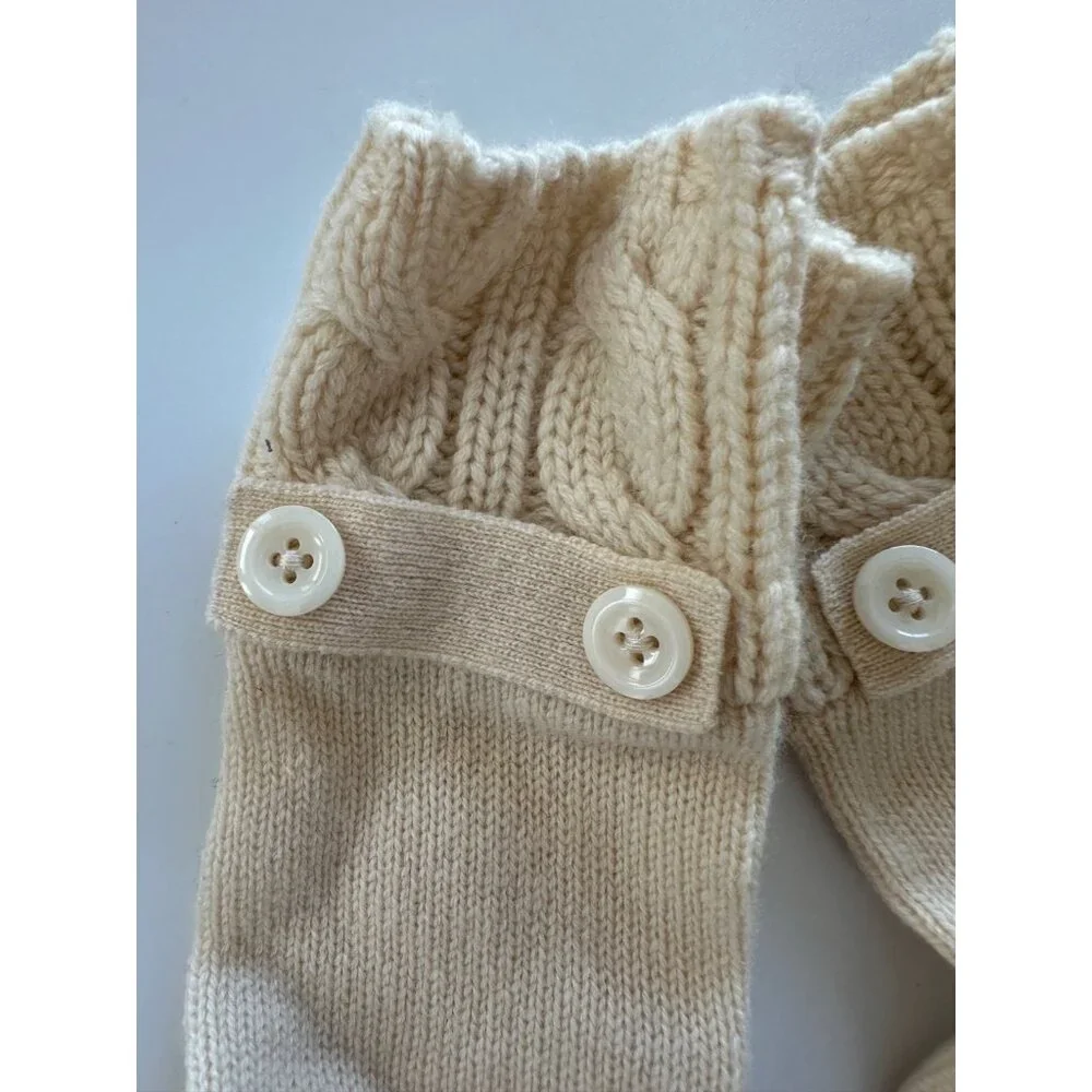 Ann Taylor Wool Cashmere Beige Knit Women's Gloves One Size NEW